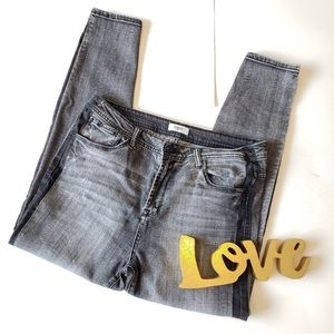 Kensie. Grey Skinny Jeans with Black Side Stripe